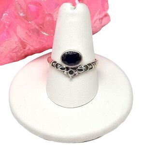 Blue Sapphire Ring Size 9 Solid 925 Sterling Silver